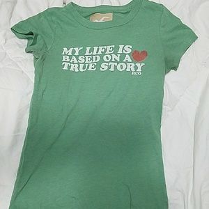 Hollister My Life Is Based OnTrue Story shirt M
